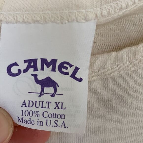 CAMEL Vintage Premium Taste Cotton USA Cream Tank Made in USA‎ Size XL - Picture 5 of 10